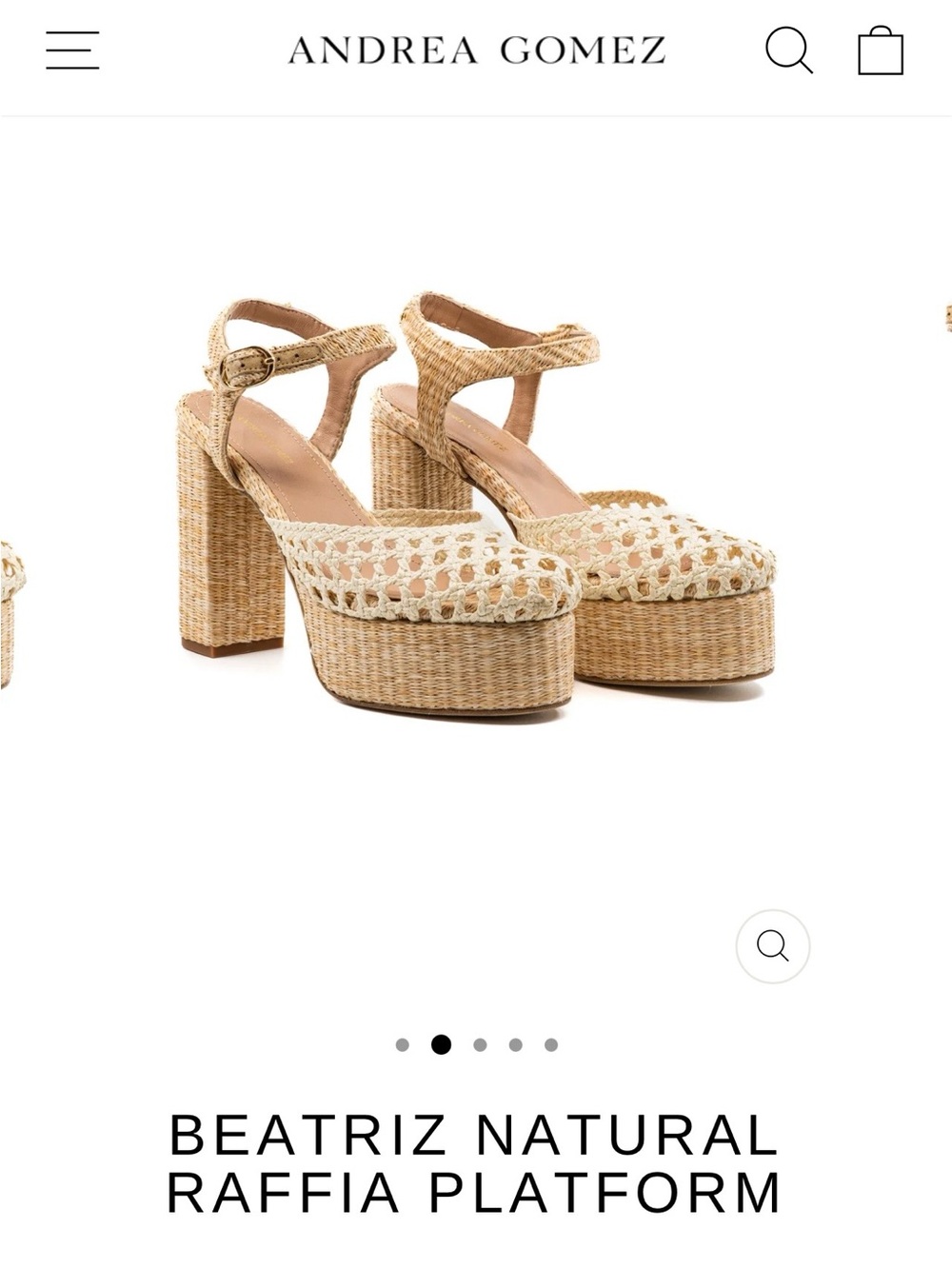 Andrea Gomez Beatriz Raffia Platform Sandal - Natural